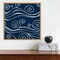 Ocean Wave Motifs III by June Erica Vess 16-in. W x 16-in. H. Canvas Wall Art Print Framed in Natural